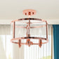 All The Rages Lalia Home 13" Rose Gold 3-Light Industrial Farmhouse Glass & Metallic Accented Semi-Flushmount