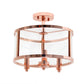 All The Rages Lalia Home 13" Rose Gold 3-Light Industrial Farmhouse Glass & Metallic Accented Semi-Flushmount