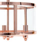 All The Rages Lalia Home 13" Rose Gold 3-Light Industrial Farmhouse Glass & Metallic Accented Semi-Flushmount