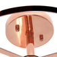 All The Rages Lalia Home 13" Rose Gold 3-Light Industrial Farmhouse Glass & Metallic Accented Semi-Flushmount
