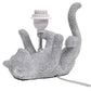 All The Rages Lalia Home 13" Silver Diamond Studded Rhinestone Look Kitty Cat Kids Table Lamp With Faux Silk Fabric Shade