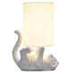 All The Rages Lalia Home 13" Silver Diamond Studded Rhinestone Look Kitty Cat Kids Table Lamp With Faux Silk Fabric Shade