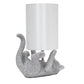All The Rages Lalia Home 13" Silver Diamond Studded Rhinestone Look Kitty Cat Kids Table Lamp With Faux Silk Fabric Shade