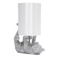 All The Rages Lalia Home 13" Silver Diamond Studded Rhinestone Look Kitty Cat Kids Table Lamp With Faux Silk Fabric Shade