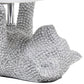 All The Rages Lalia Home 13" Silver Diamond Studded Rhinestone Look Kitty Cat Kids Table Lamp With Faux Silk Fabric Shade