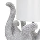 All The Rages Lalia Home 13" Silver Diamond Studded Rhinestone Look Kitty Cat Kids Table Lamp With Faux Silk Fabric Shade