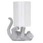 All The Rages Lalia Home 13" Silver Diamond Studded Rhinestone Look Kitty Cat Kids Table Lamp With Faux Silk Fabric Shade