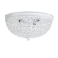 All The Rages Lalia Home 13" White 2-Pack Classix Crystal Glam 2-Light Decorative Dome Shaped Metal Flush Mount