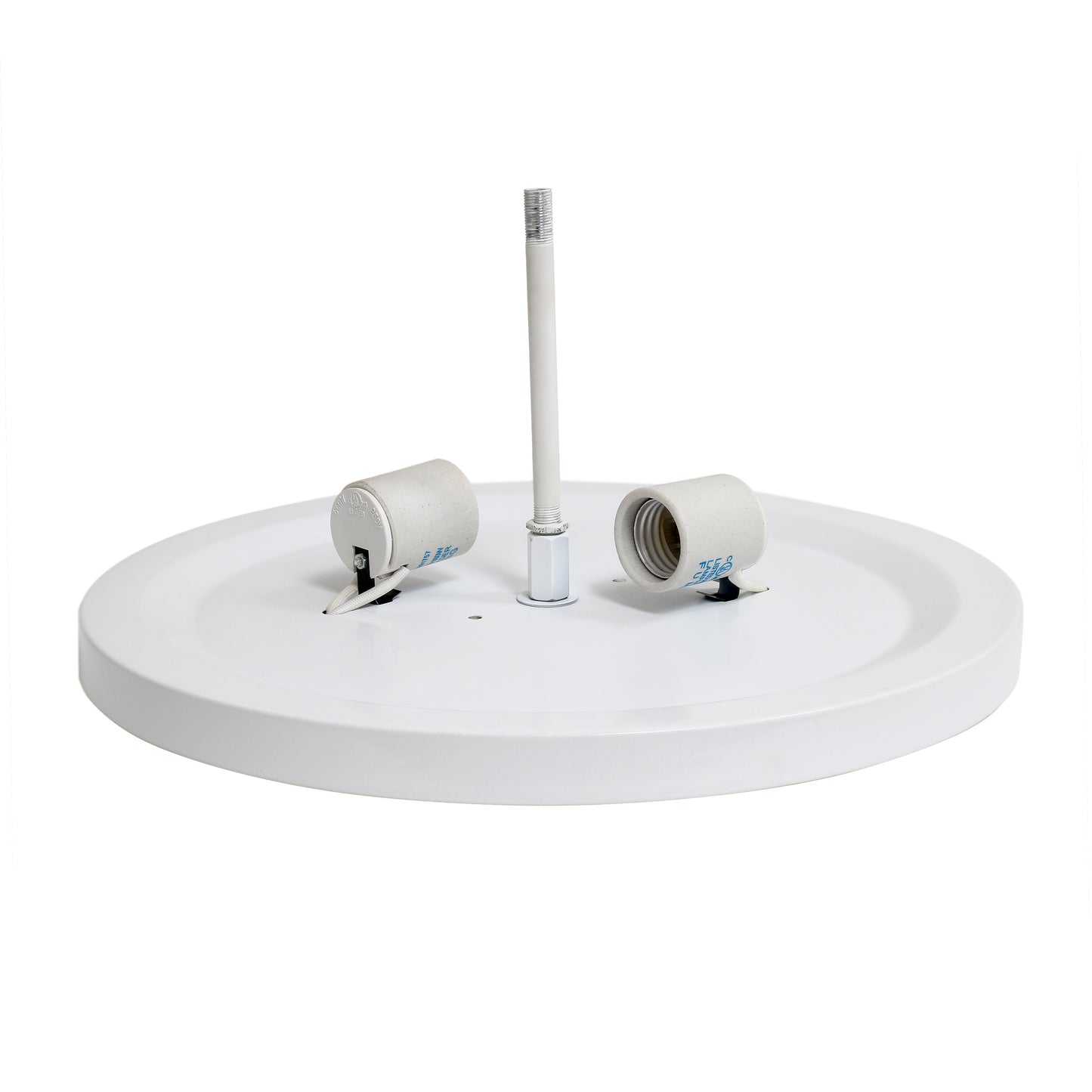 All The Rages Lalia Home 13" White 2-Pack Classix Crystal Glam 2-Light Decorative Dome Shaped Metal Flush Mount