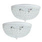 All The Rages Lalia Home 13" White 2-Pack Classix Crystal Glam 2-Light Decorative Dome Shaped Metal Flush Mount