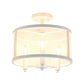 All The Rages Lalia Home 13" White 3-Light Industrial Farmhouse Glass & Metallic Accented Semi-Flushmount