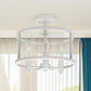 All The Rages Lalia Home 13" White 3-Light Industrial Farmhouse Glass & Metallic Accented Semi-Flushmount