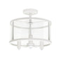 All The Rages Lalia Home 13" White 3-Light Industrial Farmhouse Glass & Metallic Accented Semi-Flushmount