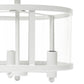 All The Rages Lalia Home 13" White 3-Light Industrial Farmhouse Glass & Metallic Accented Semi-Flushmount