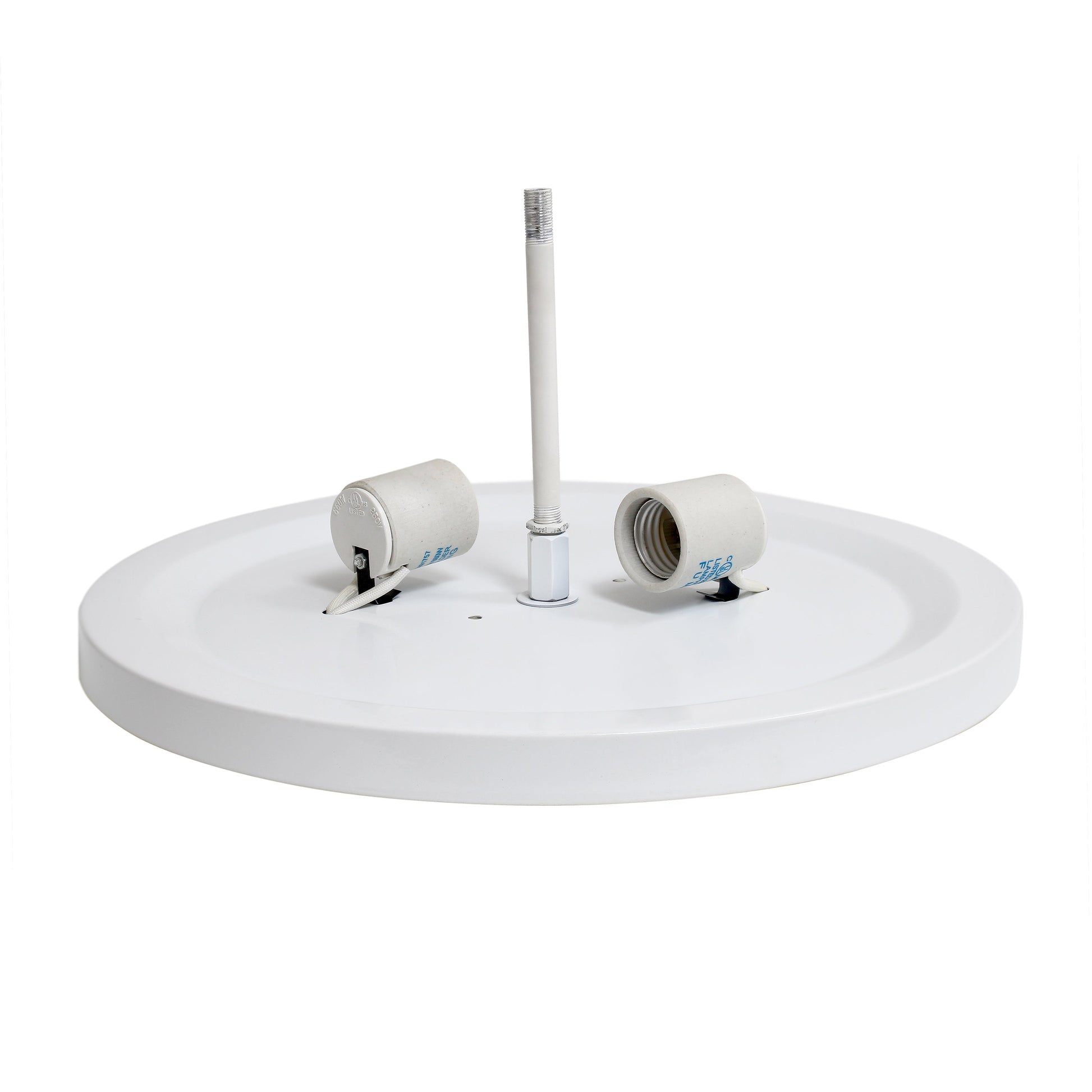 All The Rages Lalia Home 13" White Classix Crystal Glam 2-Light Decorative Dome Shaped Metal Flush Mount