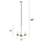 All The Rages Lalia Home 15" Antique Brass 3-Light Classic Contemporary Clear Glass & Metal Pendant Light
