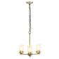All The Rages Lalia Home 15" Antique Brass 3-Light Classic Contemporary Clear Glass & Metal Pendant Light