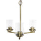 All The Rages Lalia Home 15" Antique Brass 3-Light Classic Contemporary Clear Glass & Metal Pendant Light