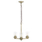 All The Rages Lalia Home 15" Antique Brass 3-Light Classic Contemporary Clear Glass & Metal Pendant Light