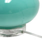 All The Rages Lalia Home 15" Aqua Modern Ovaloid Glass Bedside Table Lamp With White Fabric Shade