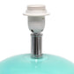 All The Rages Lalia Home 15" Aqua Modern Ovaloid Glass Bedside Table Lamp With White Fabric Shade