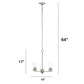All The Rages Lalia Home 15" Brushed Nickel 3-Light Classic Contemporary Clear Glass & Metal Pendant Light