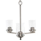 All The Rages Lalia Home 15" Brushed Nickel 3-Light Classic Contemporary Clear Glass & Metal Pendant Light