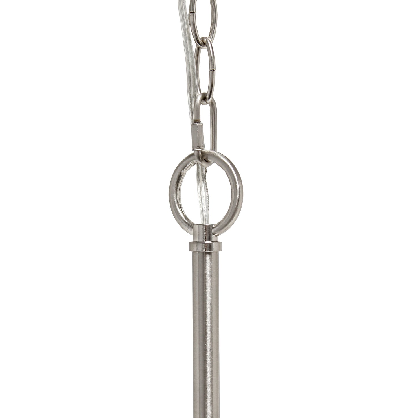 All The Rages Lalia Home 15" Brushed Nickel 3-Light Classic Contemporary Clear Glass & Metal Pendant Light