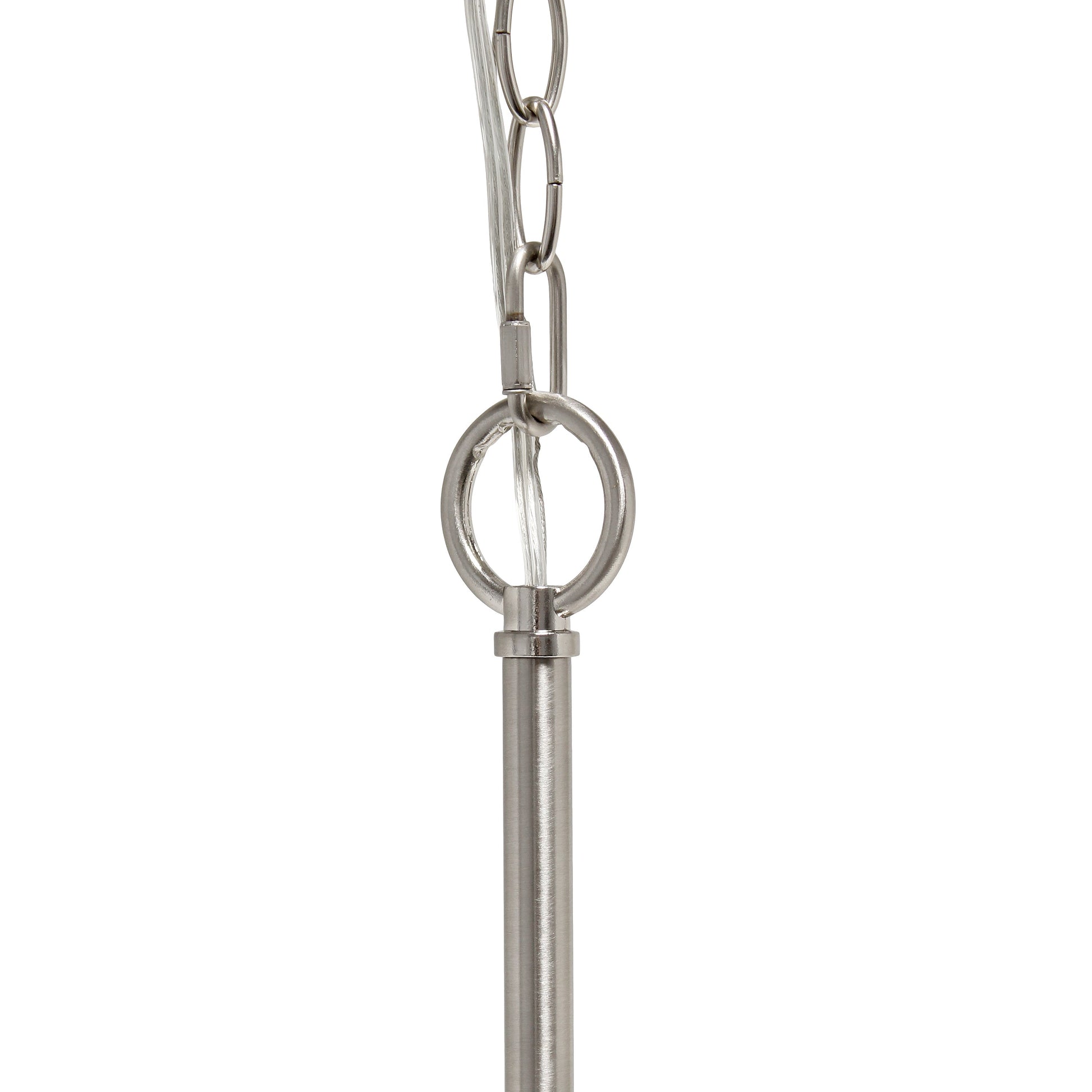 All The Rages Lalia Home 15" Brushed Nickel 3-Light Classic Contemporary Clear Glass & Metal Pendant Light