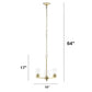 All The Rages Lalia Home 15" Gold 3-Light Classic Contemporary Clear Glass & Metal Pendant Light
