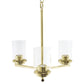 All The Rages Lalia Home 15" Gold 3-Light Classic Contemporary Clear Glass & Metal Pendant Light