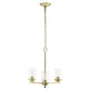 All The Rages Lalia Home 15" Gold 3-Light Classic Contemporary Clear Glass & Metal Pendant Light