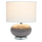 All The Rages Lalia Home 15" Gray Modern Ovaloid Glass Bedside Table Lamp With White Fabric Shade