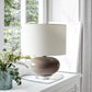 All The Rages Lalia Home 15" Gray Modern Ovaloid Glass Bedside Table Lamp With White Fabric Shade