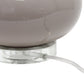 All The Rages Lalia Home 15" Gray Modern Ovaloid Glass Bedside Table Lamp With White Fabric Shade
