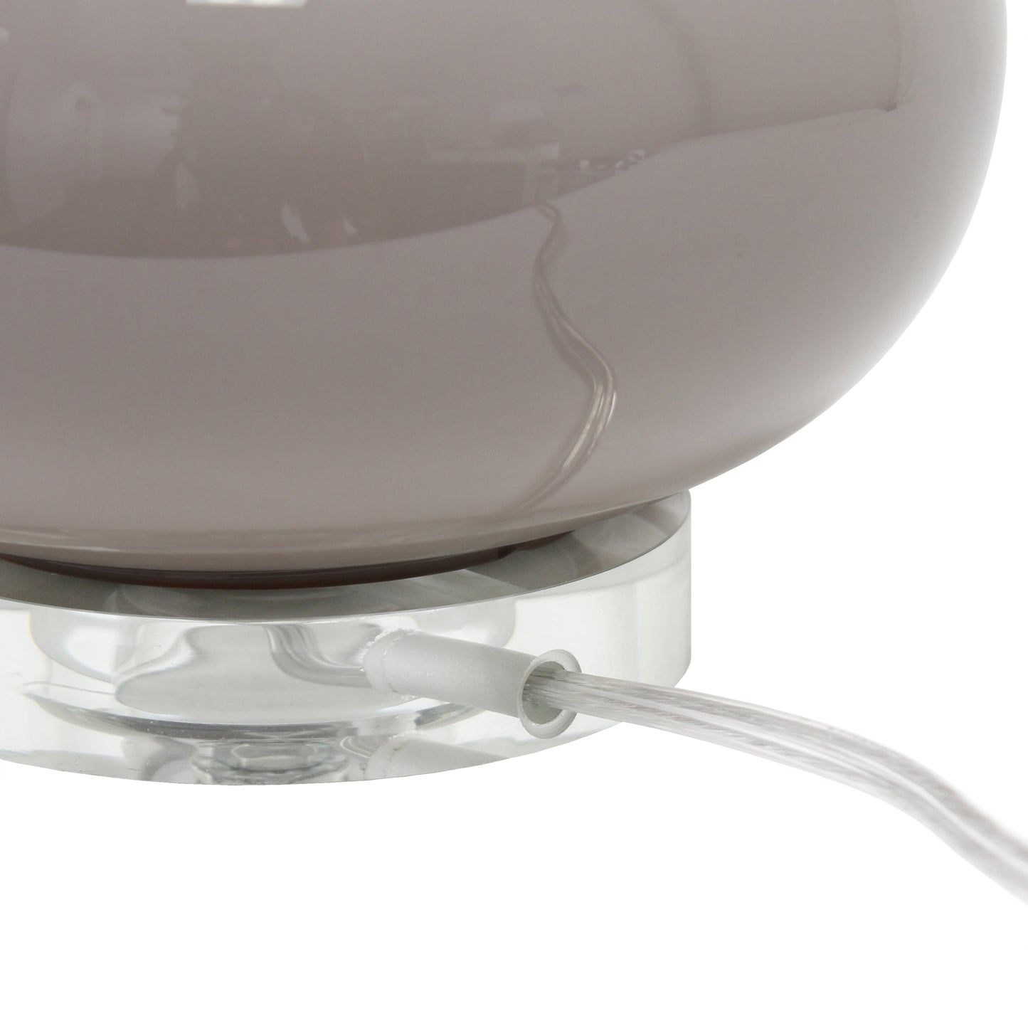 All The Rages Lalia Home 15" Gray Modern Ovaloid Glass Bedside Table Lamp With White Fabric Shade
