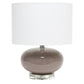 All The Rages Lalia Home 15" Gray Modern Ovaloid Glass Bedside Table Lamp With White Fabric Shade