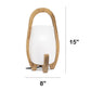 All The Rages Lalia Home 15" Organix Natural Wood Table Lamp With Frosted Glass Shade