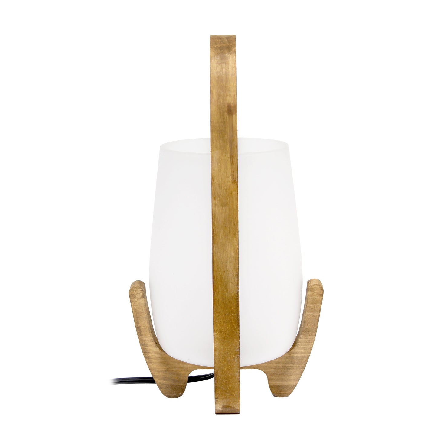 All The Rages Lalia Home 15" Organix Natural Wood Table Lamp With Frosted Glass Shade