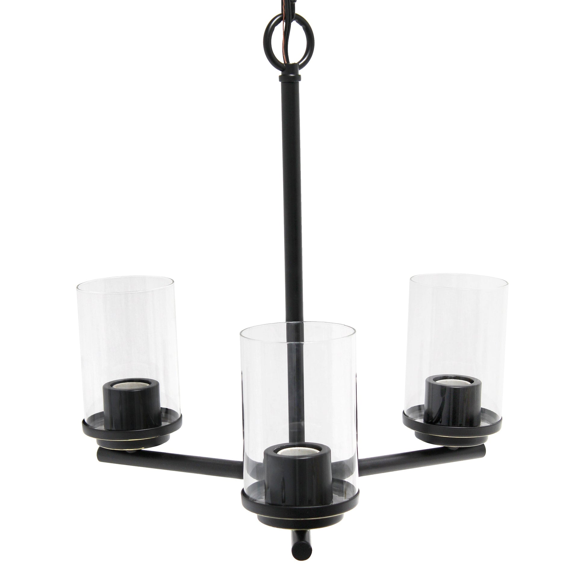 All The Rages Lalia Home 15" Restoration Bronze 3-Light Classic Contemporary Clear Glass & Metal Pendant Light