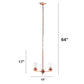 All The Rages Lalia Home 15" Rose Gold 3-Light Classic Contemporary Clear Glass & Metal Pendant Light