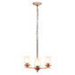 All The Rages Lalia Home 15" Rose Gold 3-Light Classic Contemporary Clear Glass & Metal Pendant Light