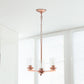 All The Rages Lalia Home 15" Rose Gold 3-Light Classic Contemporary Clear Glass & Metal Pendant Light