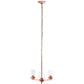 All The Rages Lalia Home 15" Rose Gold 3-Light Classic Contemporary Clear Glass & Metal Pendant Light