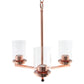 All The Rages Lalia Home 15" Rose Gold 3-Light Classic Contemporary Clear Glass & Metal Pendant Light