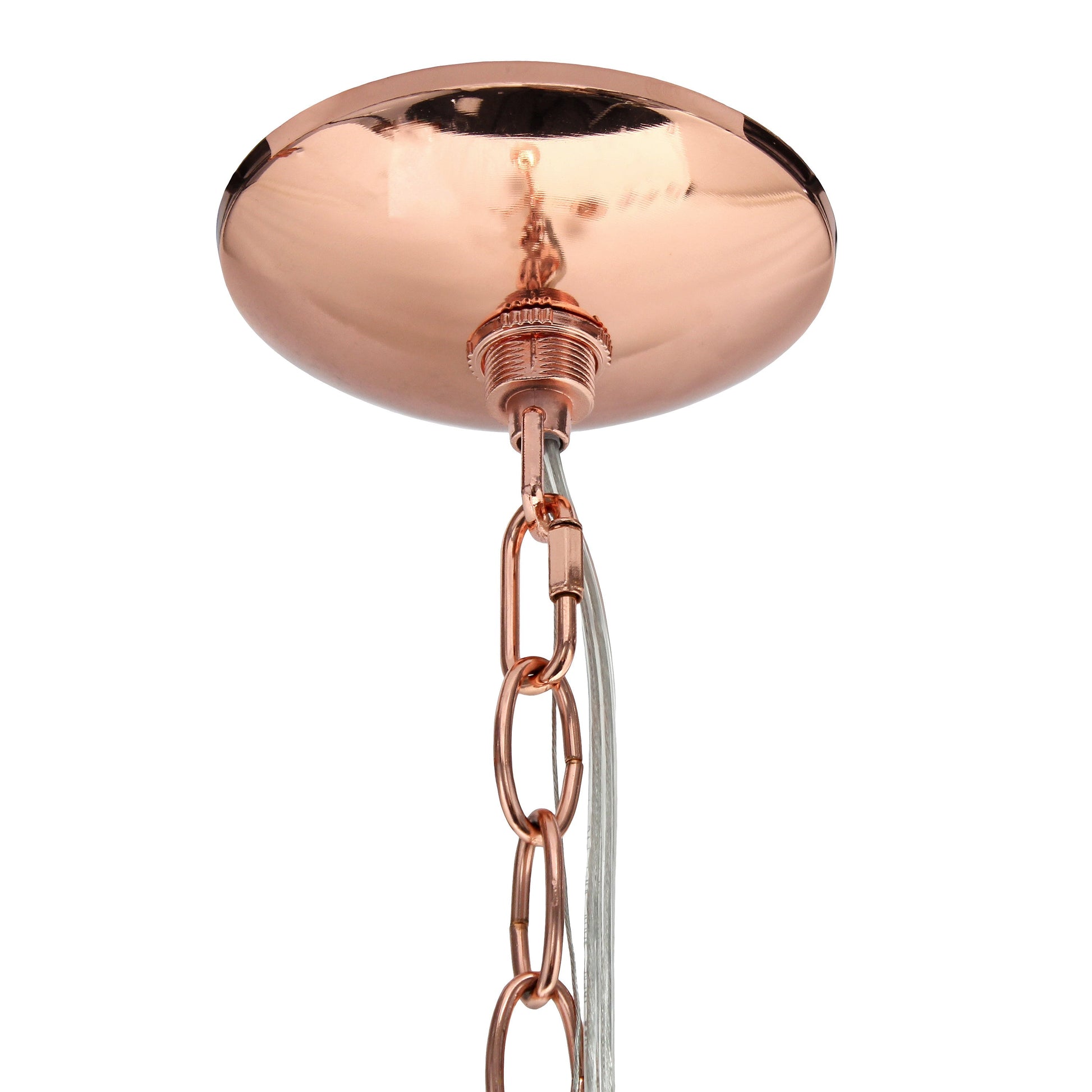 All The Rages Lalia Home 15" Rose Gold 3-Light Classic Contemporary Clear Glass & Metal Pendant Light