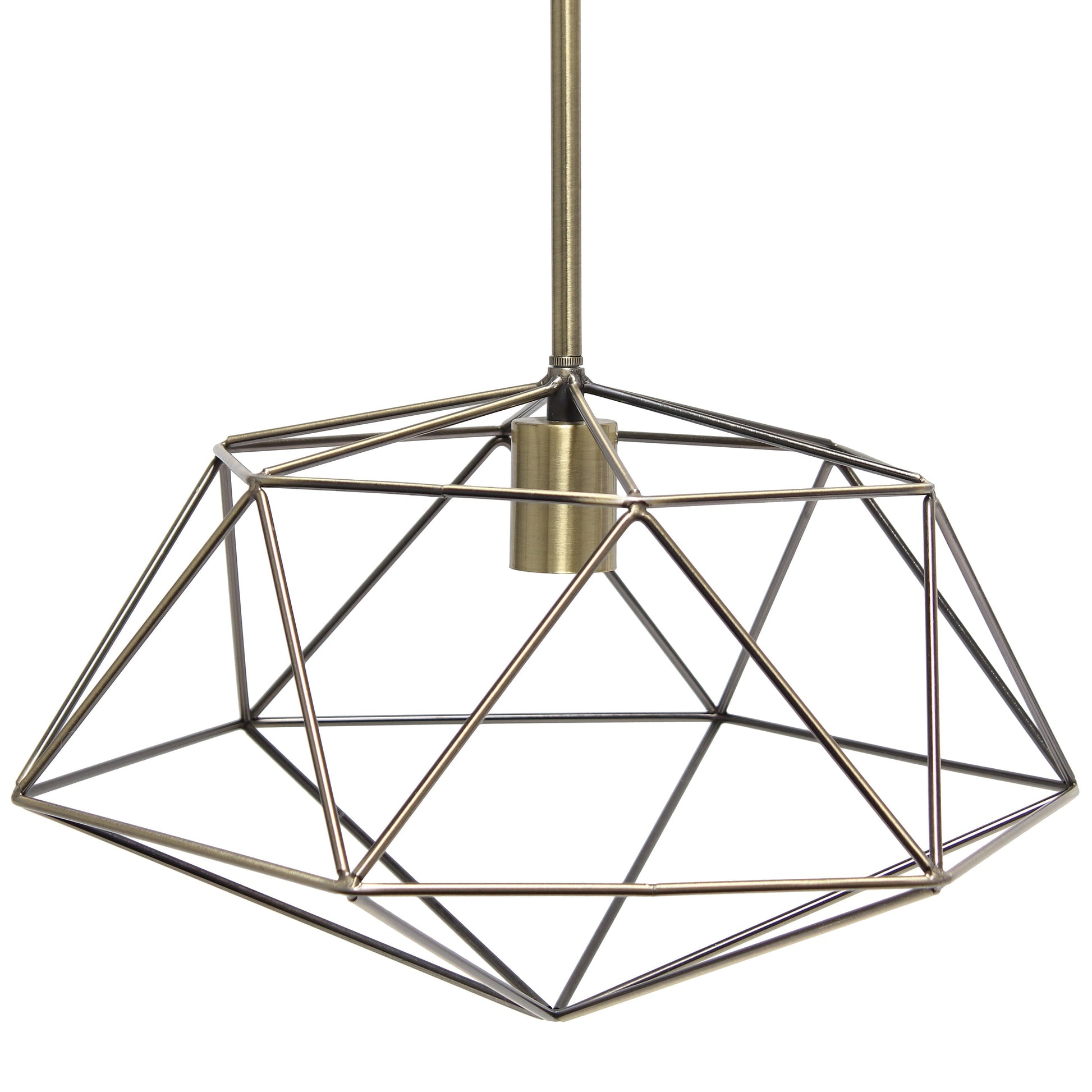 All The Rages Lalia Home 16" Antique Brass Modern Metal Wire Paragon Hanging Pendant Light