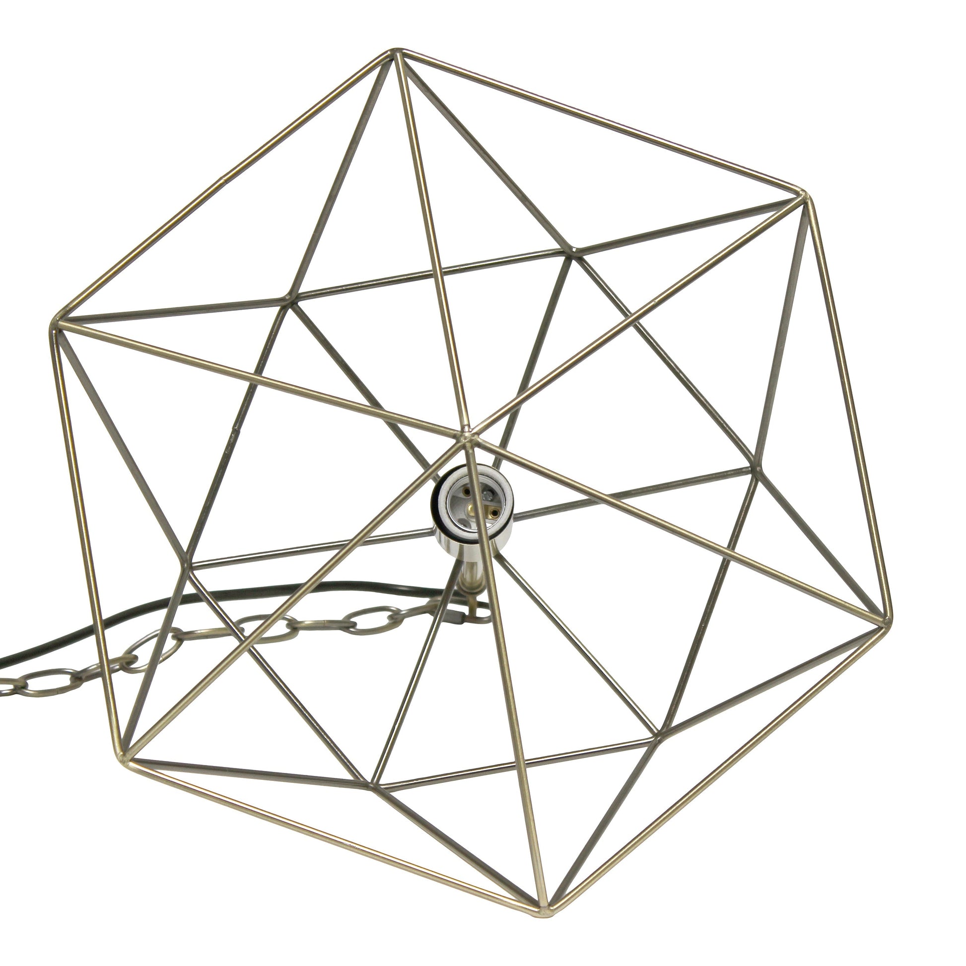 All The Rages Lalia Home 16" Antique Brass Modern Metal Wire Paragon Hanging Pendant Light