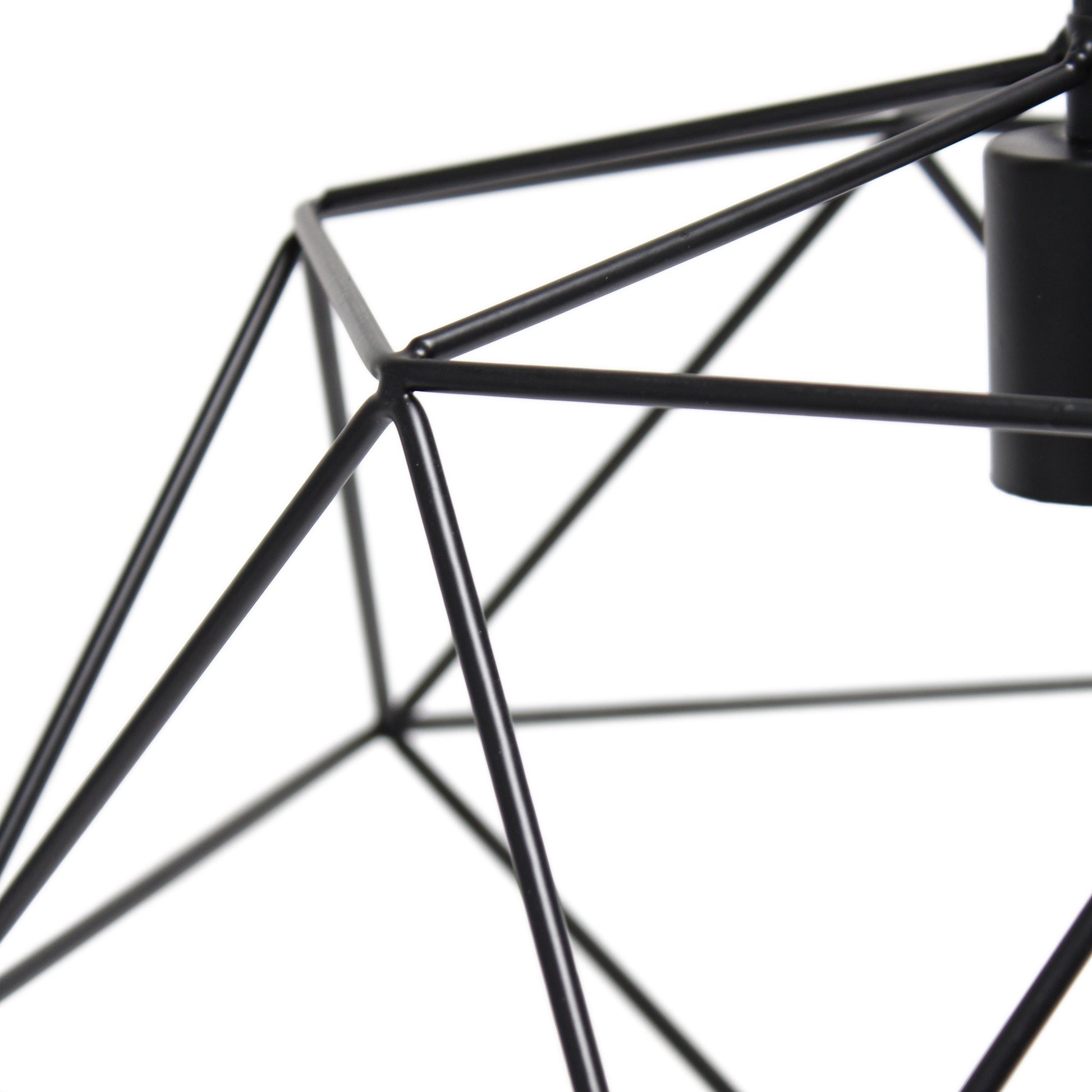 All The Rages Lalia Home 16" Black Modern Metal Wire Paragon Hanging Pendant Light