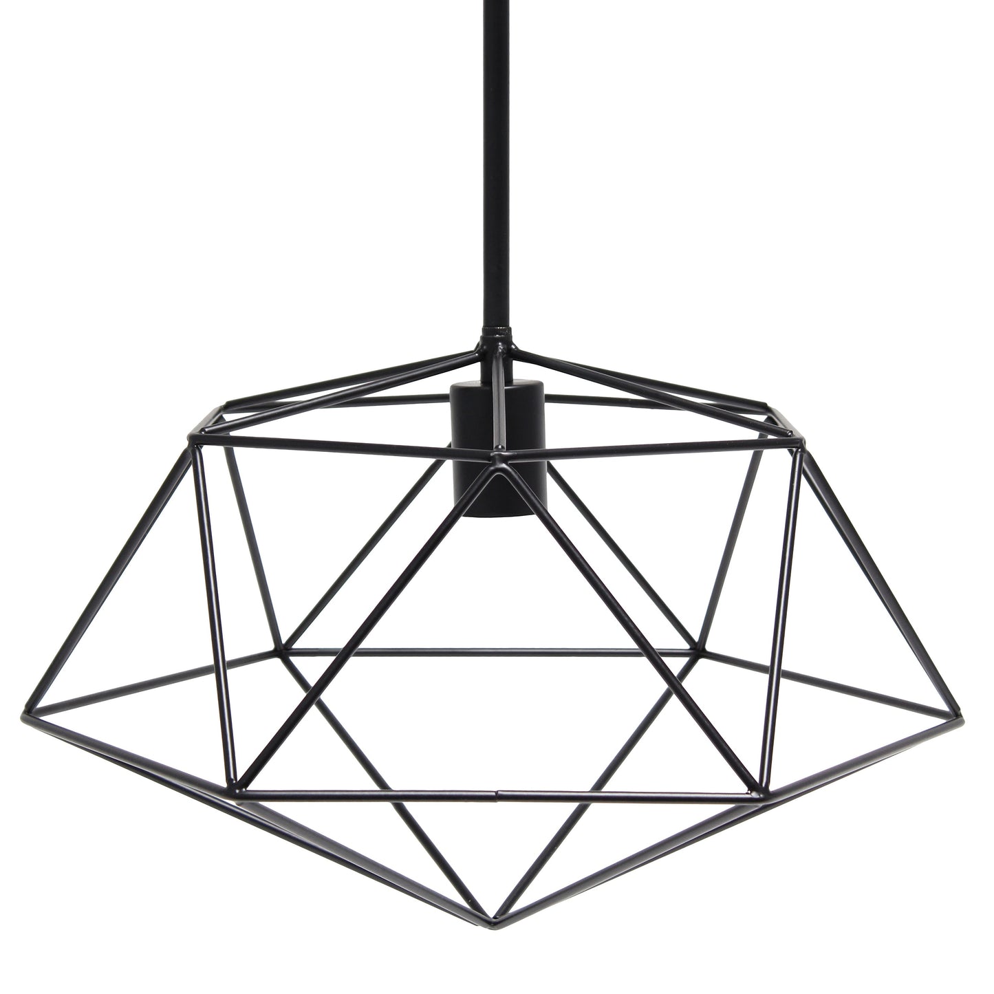 All The Rages Lalia Home 16" Black Modern Metal Wire Paragon Hanging Pendant Light